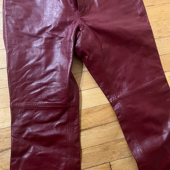 Red 100% Leather Vintage Gap Pants - Picture 4 of 8